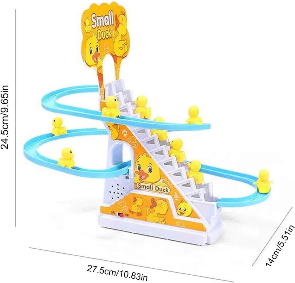 Small Duck Climbing Duck Slide Toy Duck Roller Coaster Toy Electric Duck Climbing Stairs