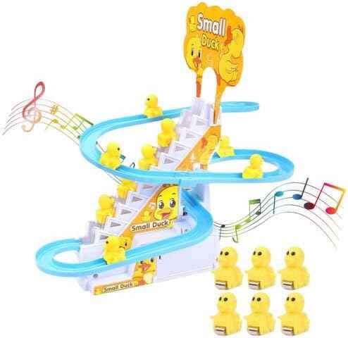 Small Duck Climbing Duck Slide Toy Duck Roller Coaster Toy Electric Duck Climbing Stairs