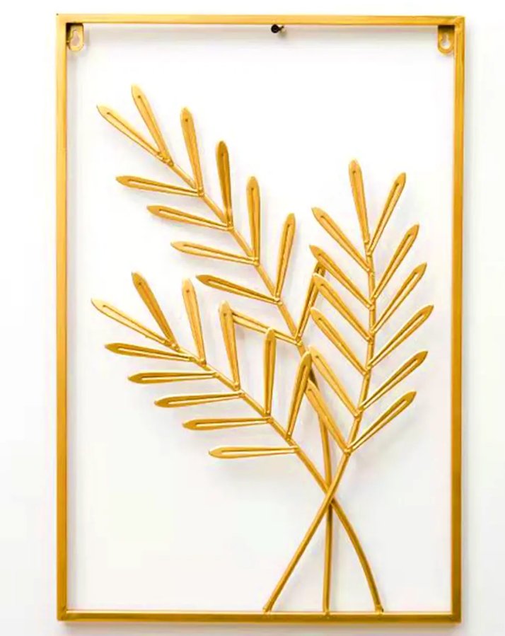 Metal Wall Art Sculpture Decorative Gold Metal Wall Decor,Golden Leaf Wall Hanging Decor