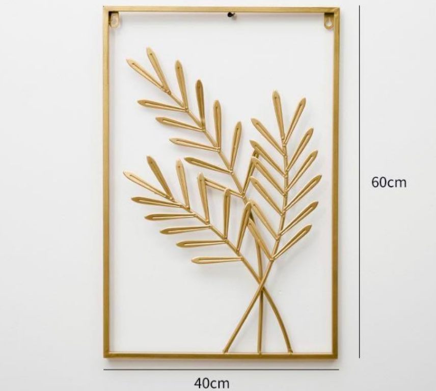 Metal Wall Art Sculpture Decorative Gold Metal Wall Decor,Golden Leaf Wall Hanging Decor