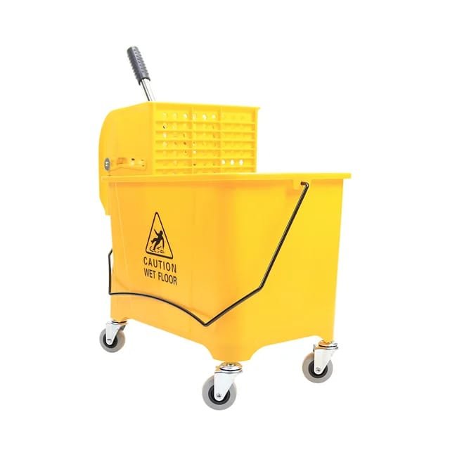 Aksonz Mop Bucket with Wheel and Wringer - 20 Liters, Yellow