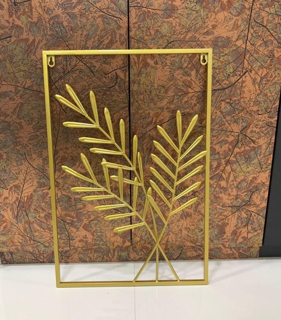 Metal Wall Art Sculpture Decorative Gold Metal Wall Decor,Golden Leaf Wall Hanging Decor