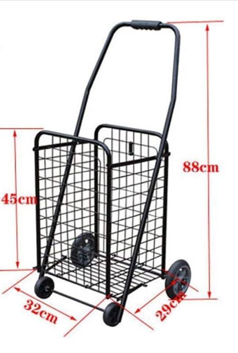 Black Heavy Duty Portable Folding Shopping Utility Cart Trolley