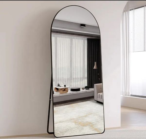 Arched Full Length Mirror Hanging & Stand big size 180cmx65cm Aluminum frame