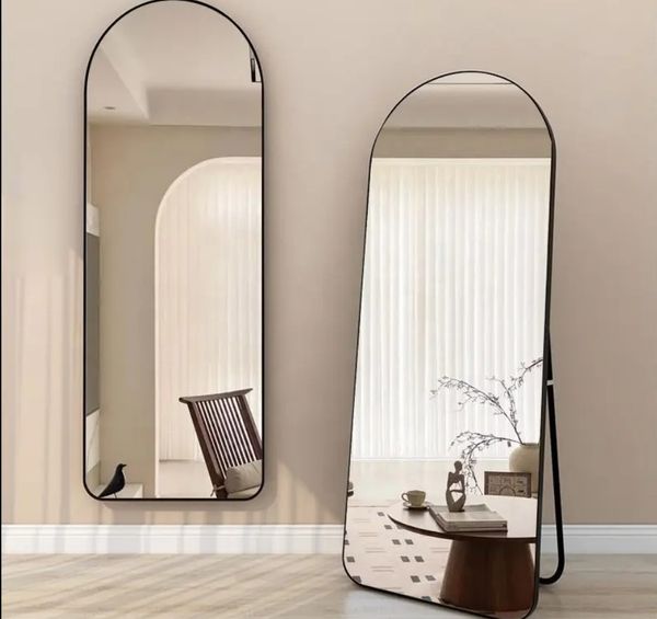 Arched Full Length Mirror Hanging & Stand big size 180cmx65cm Aluminum frame