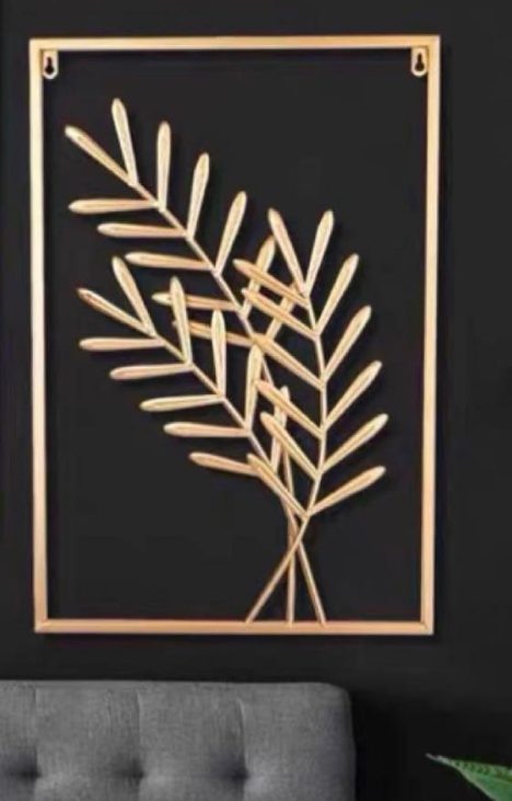 Metal Wall Art Sculpture Decorative Gold Metal Wall Decor,Golden Leaf Wall Hanging Decor