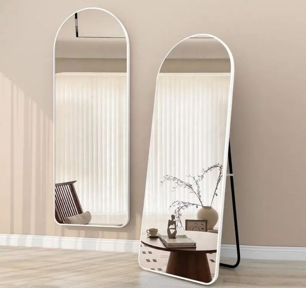 Arched Full Length Mirror Hanging & Stand big size 180cmx65cm Aluminum frame